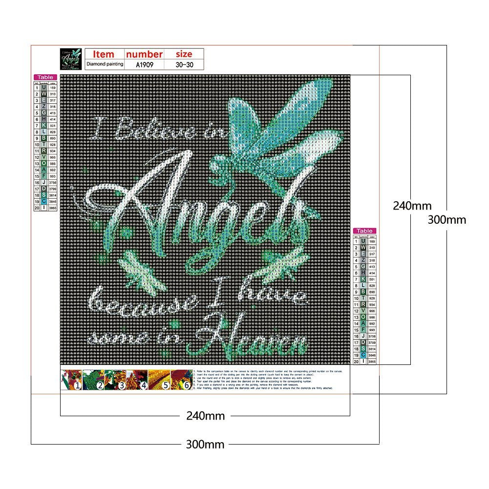 Kit de pintura de diamantes 5D DIY - Redondo completo - Angel Dragonfly