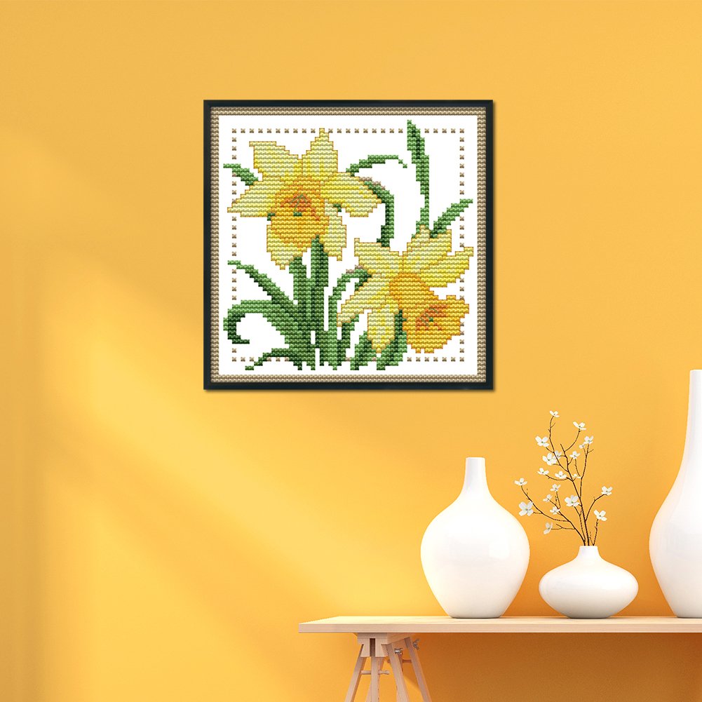 11ct Stamped Cross Stitch - March Flower(21*21cm)