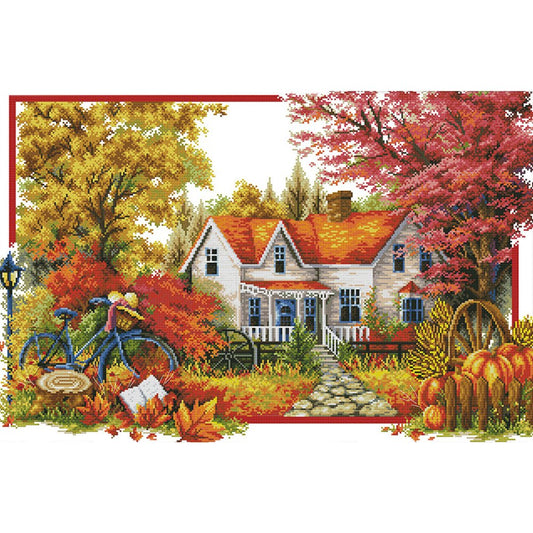 11ct Stamped Cross Stitch Autumn House(86*61cm)