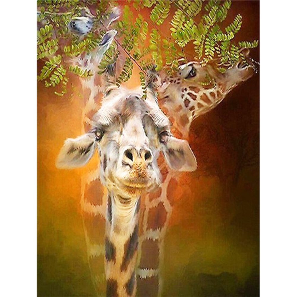 giraffe eats leaves Diamond Painting