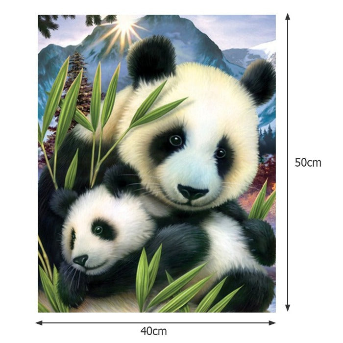 Panda Hand Painted Canvas Living Room Wall Art Picture Craft