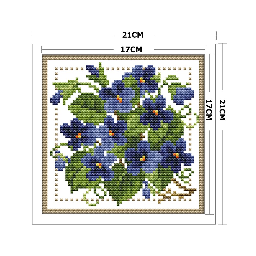 11ct Stamped Cross Stitch - February Flower (21*21cm)