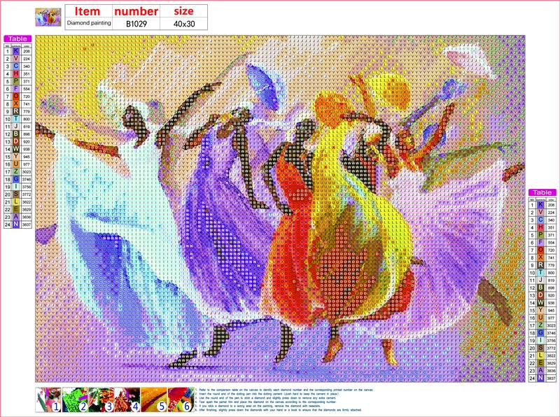 African dancing girl Full Round Diamond embroidery Kits