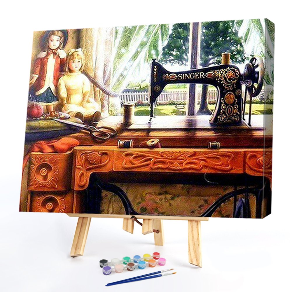 Pintura por número - Pintura al óleo - Máquina de coser (50*40 cm) B