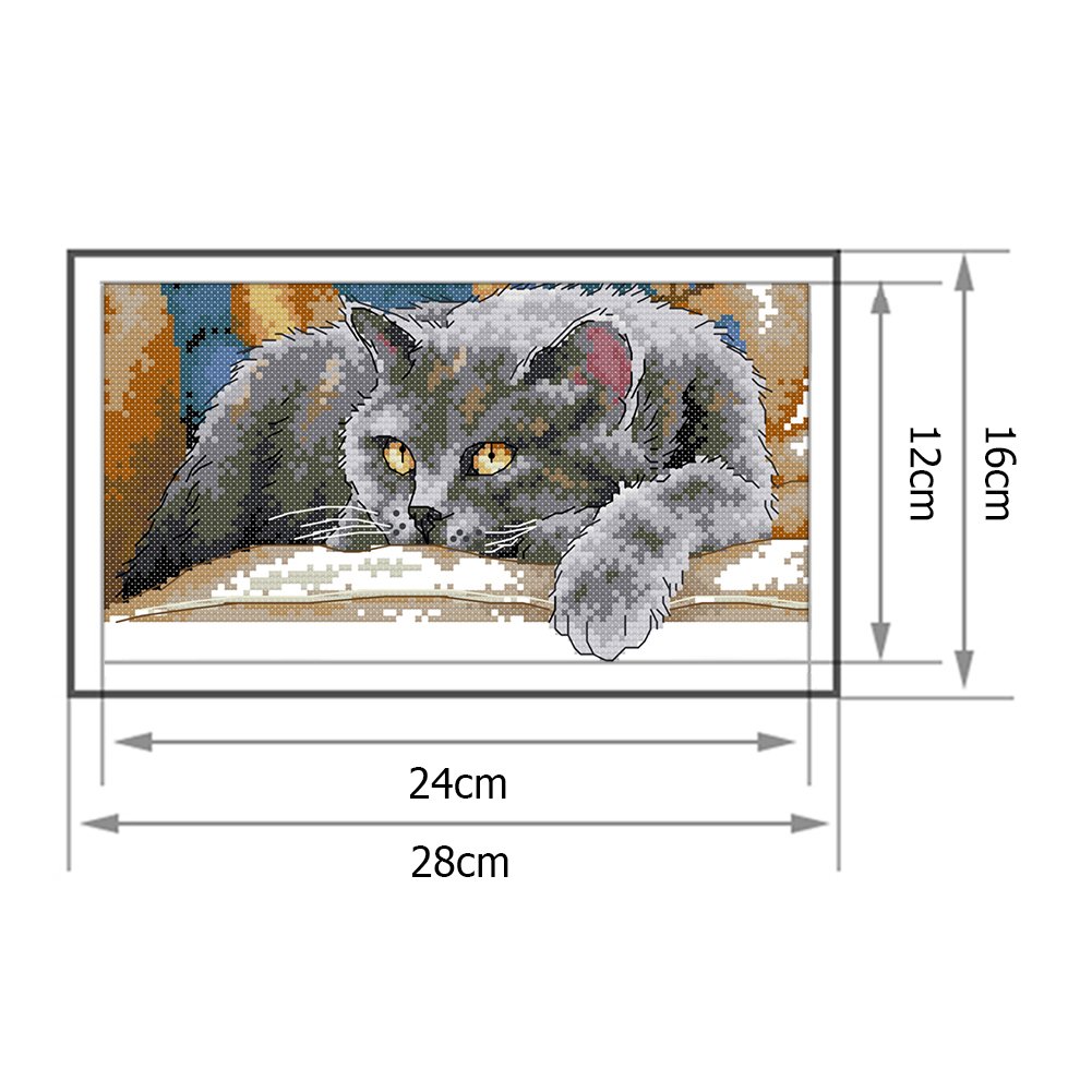 14ct Stamped Cross Stitch - Black Cat(28*16cm)