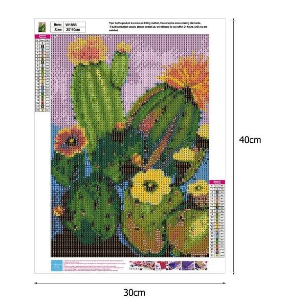 flowering cactus diamond embroidery picture canvas size