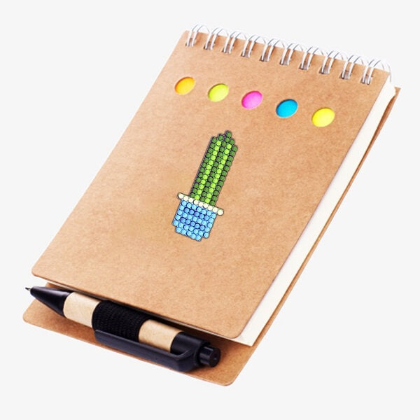 notebook decorate with cactus diamond painting sticker