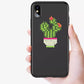 black cellphone decorate with cactus diamond painting sticker