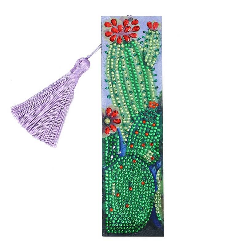 cactus diamond rhinestone painting bookmark