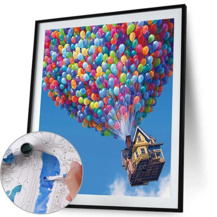  Paint By Number Oil Painting Balloon House Art Picture Craft