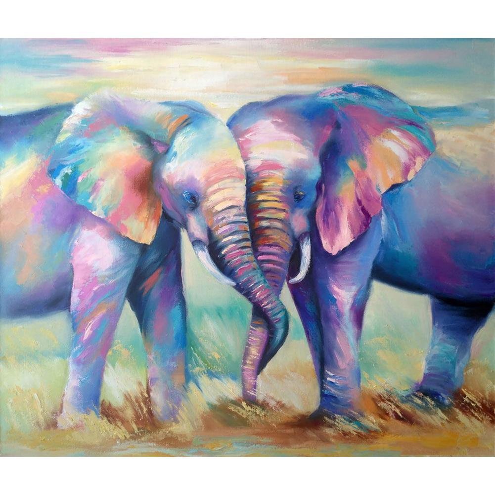 5D Diy Diamond Painting Kit Full Round Beads Elephant