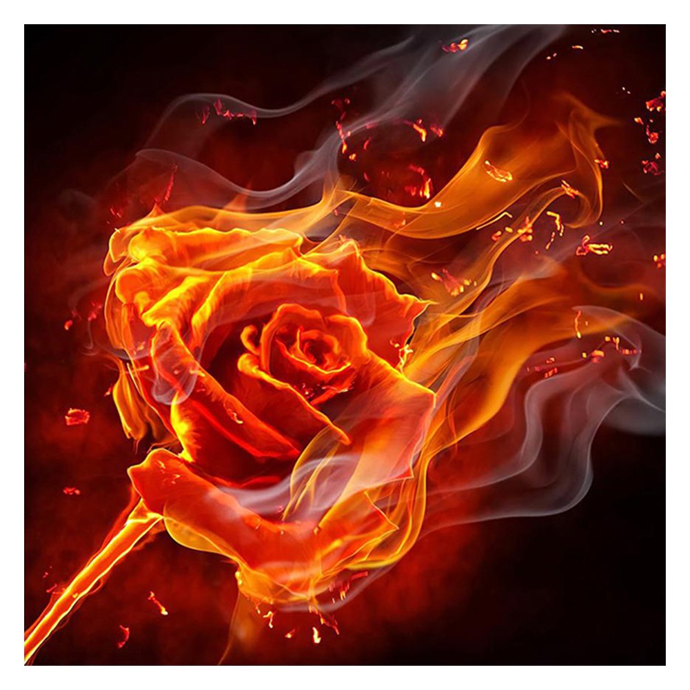 11ct Stamped Cross Stitch Flame Rose (40*40cm)