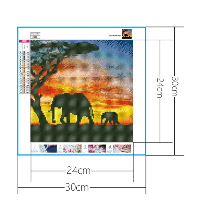 African Elephant Full Square Diamond Painting Kits