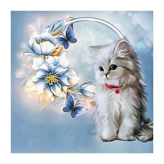 5D DIY Diamond Painting - Full Round - Flower Cat
