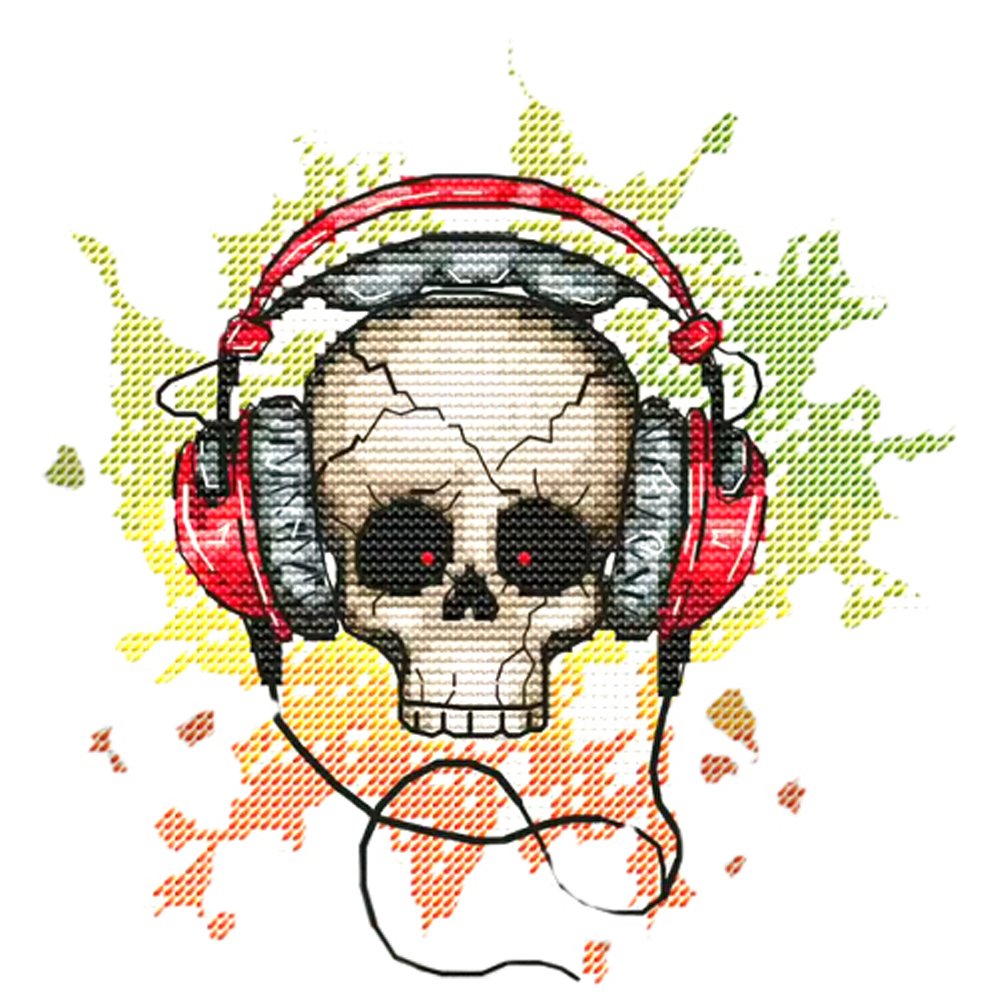 11CT Stamped Cross Stitch Skull(40*40CM)