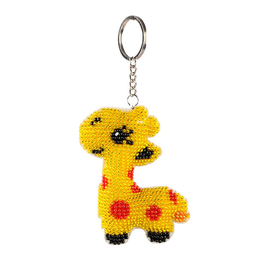 Stamped Beads Cross Stitch Keychain Giraffe 