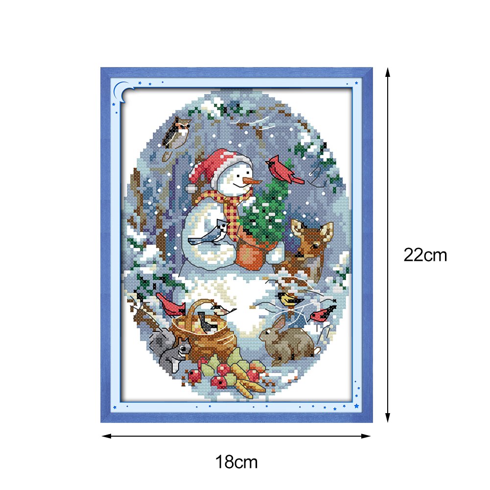 14ct Stamped Cross Stitch - Snowman (22*18cm)