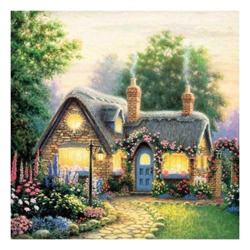 11ct Stamped Cross Stitch Light House Quilting Fabric (40*40cm)