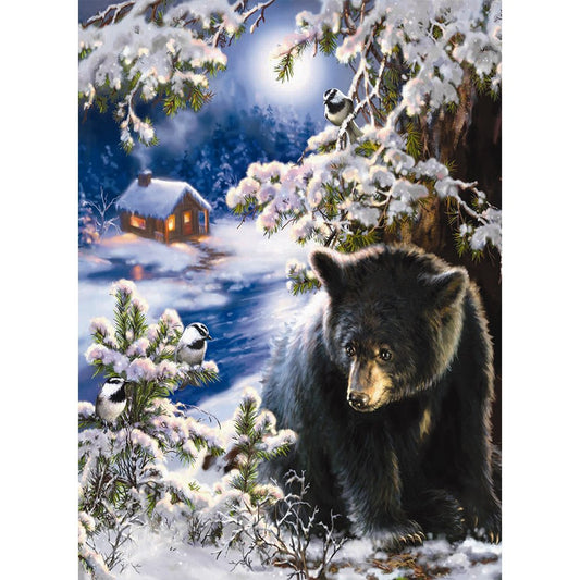 11ct Stamped Cross Stitch Black Bear ( 40*55cm)