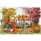 Diamond painting - countryside house in autumn season