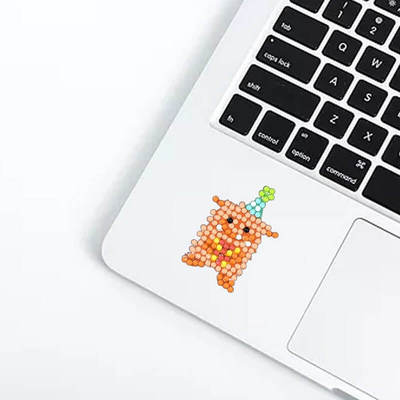 cute monster diamond painting laptop sticker