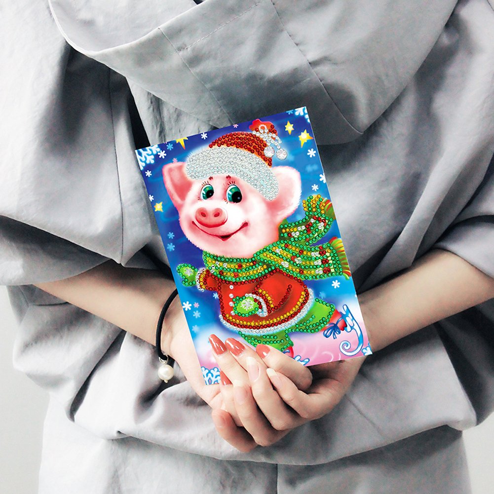 DIY Diamond Painting Greeting Card - Pig