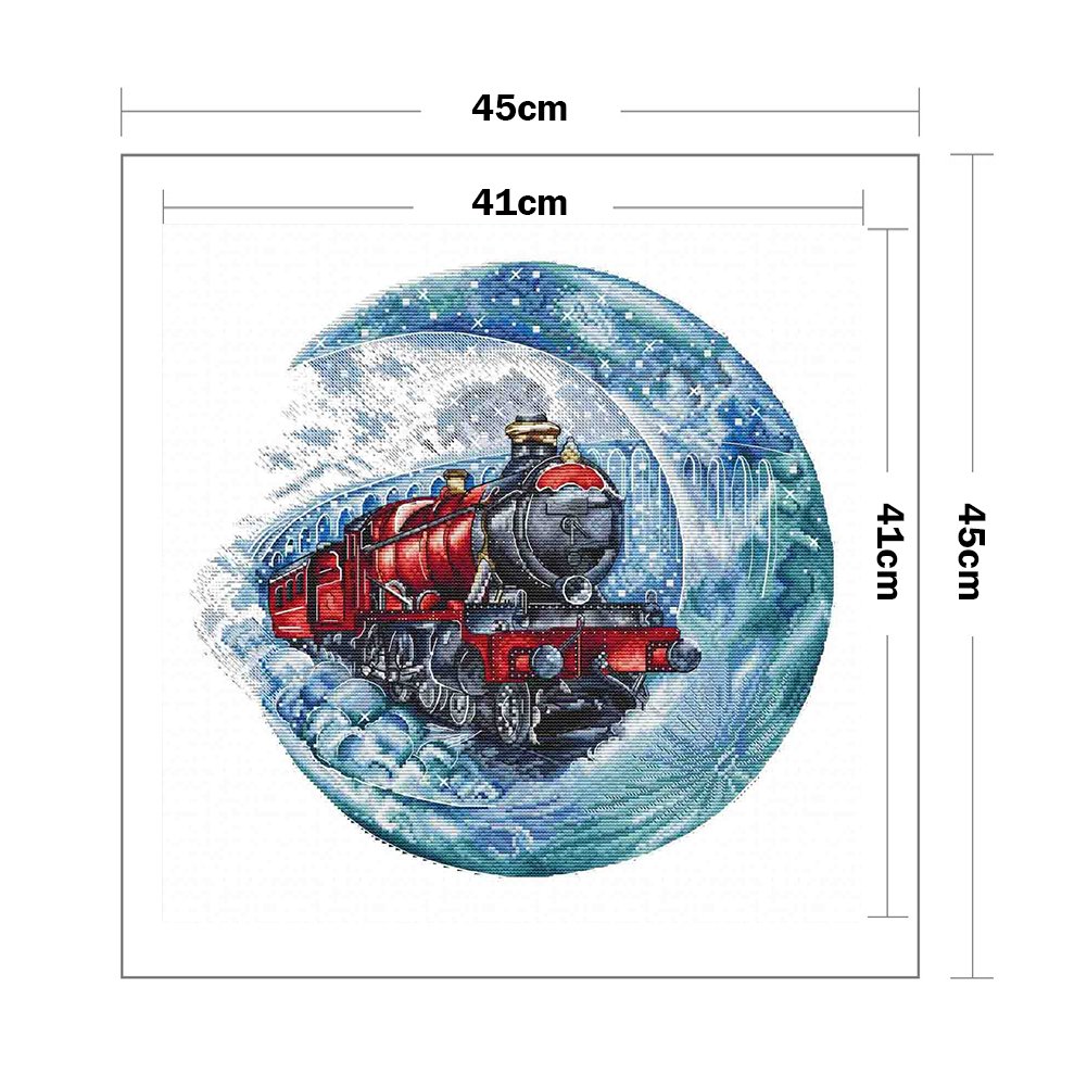 11ct Estampado Ponto Cruz - Trem (45*45cm)