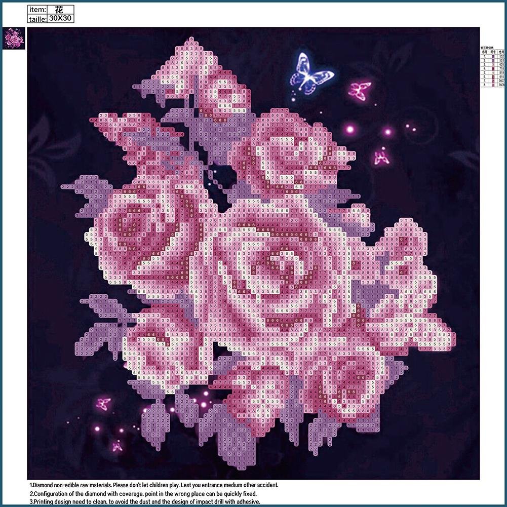 Diamond Painting - Partial Round - Pink Rose 2