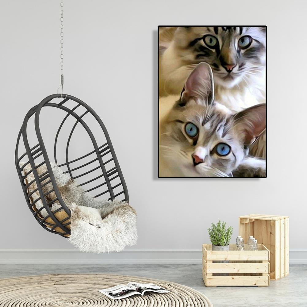 5D DIY Diamond Painting Kit - Full Round - Two Cats