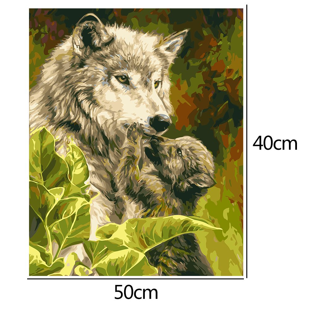 Pintar por número - Pintura a óleo - Lobo (40*50cm) B