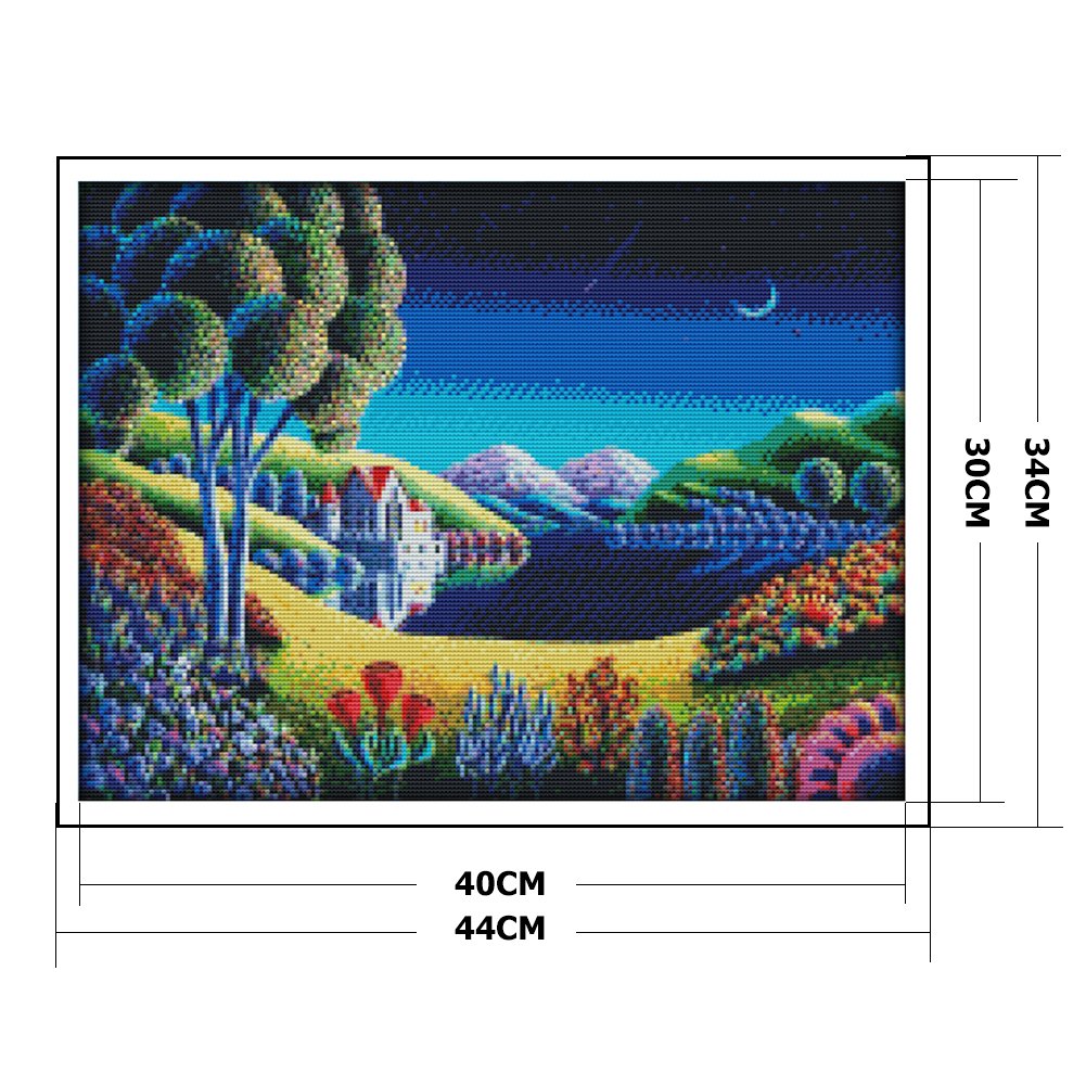 14ct Stamped Cross Stitch - Village Night (44*34cm)