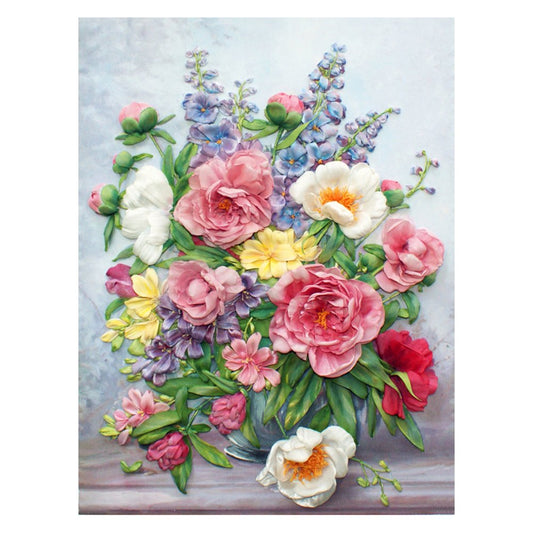 11ct Stamped Cross Stitch Flowers(40*50cm)