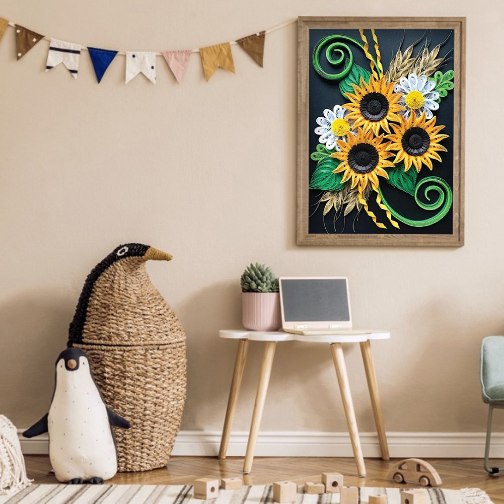 Diamond Painting - Full Round -Sunflower