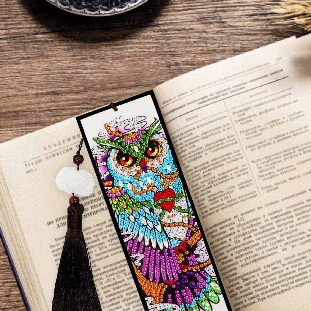 Diamond Painting Bookmark 5D DIY Special Shaped Leather Tassel Crafts Gifts