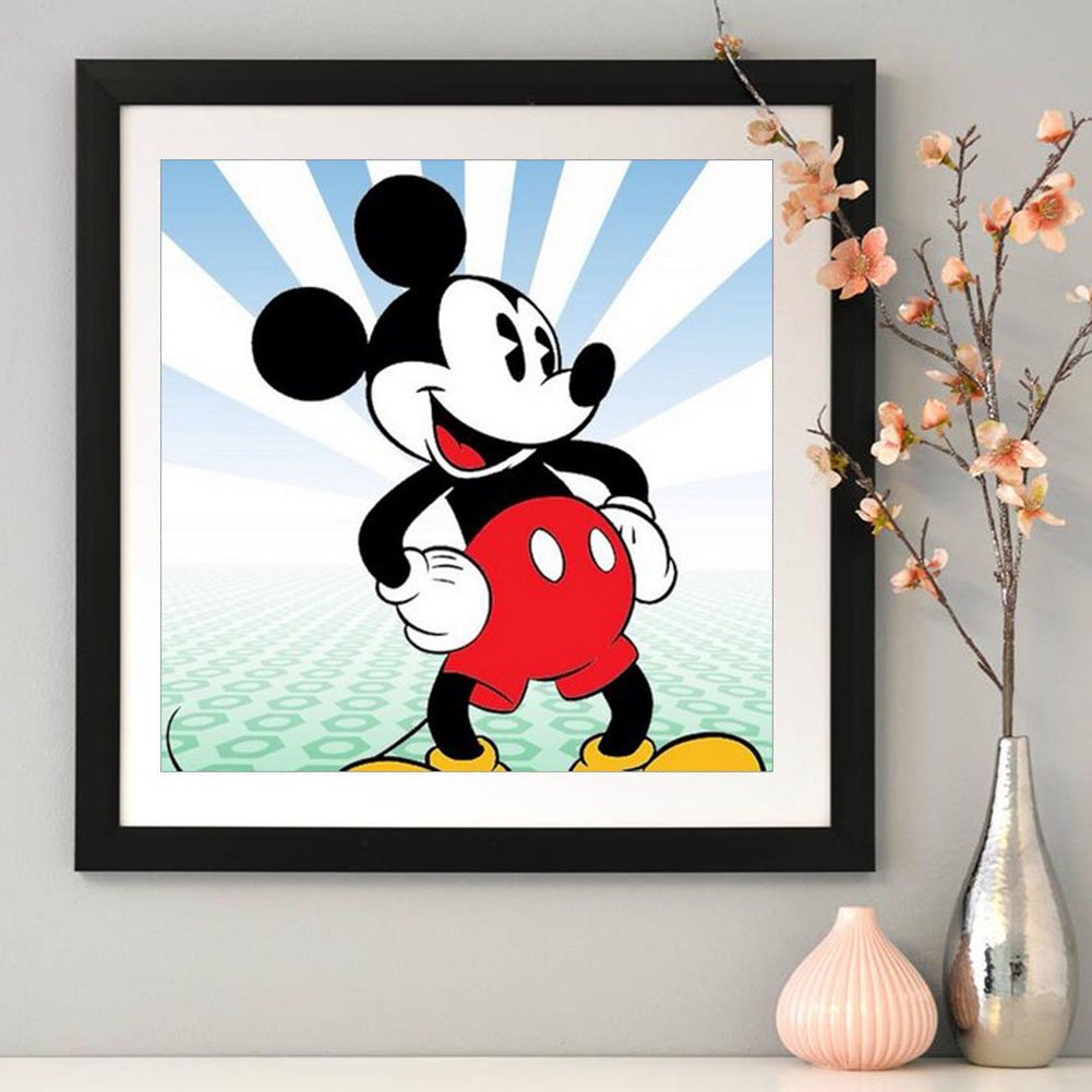 Mickey Mouse Rhinestone Embroidery On Canvas Kit