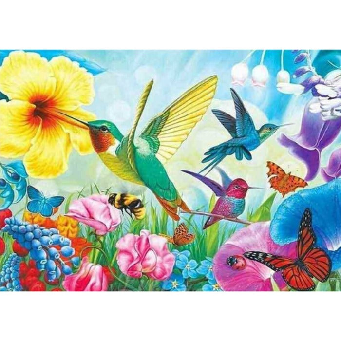 Paint By Number Oil Painting Birds Pollinating Flowers (40*50cm)