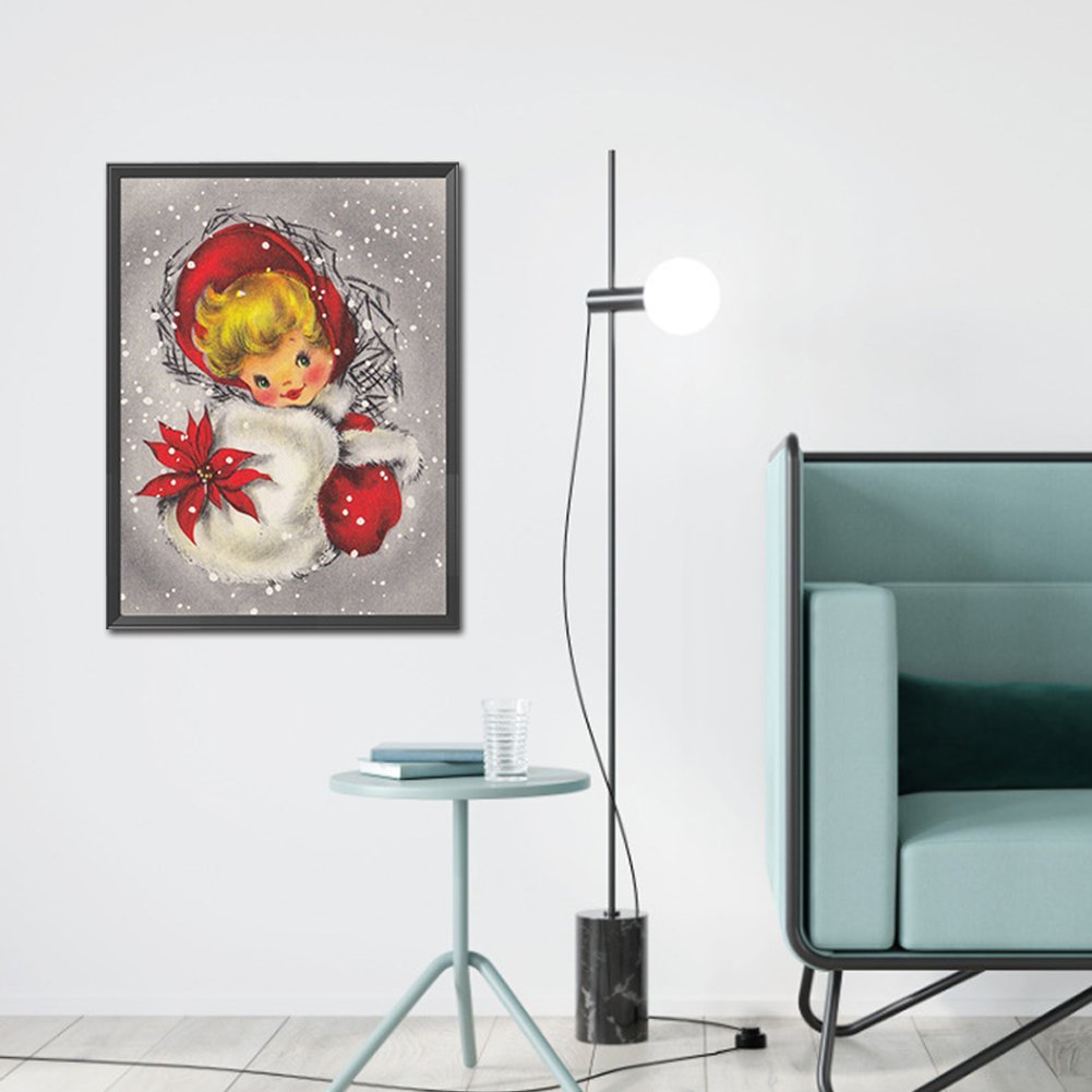 11ct Stamped Cross Stitch - Red Girl Character ( 40*50cm)