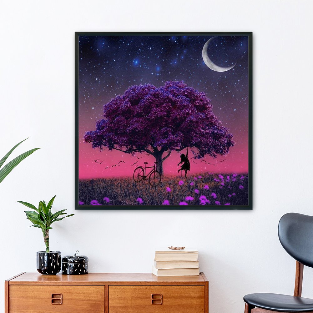 11ct Stamped Cross Stitch - Purple Leaves Tree (50*50cm)