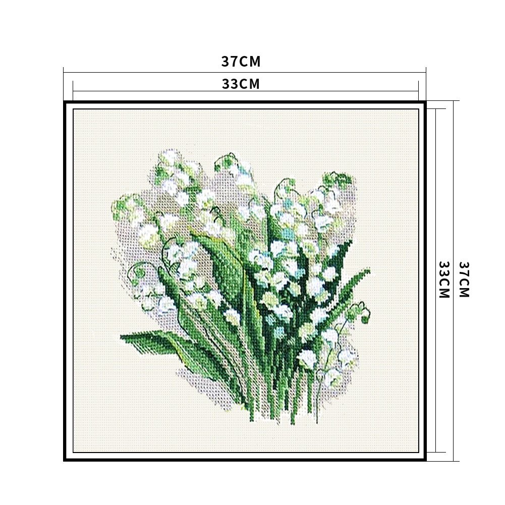 11ct Stamepd Cross stitch Convallaria Flower (37*37cm)