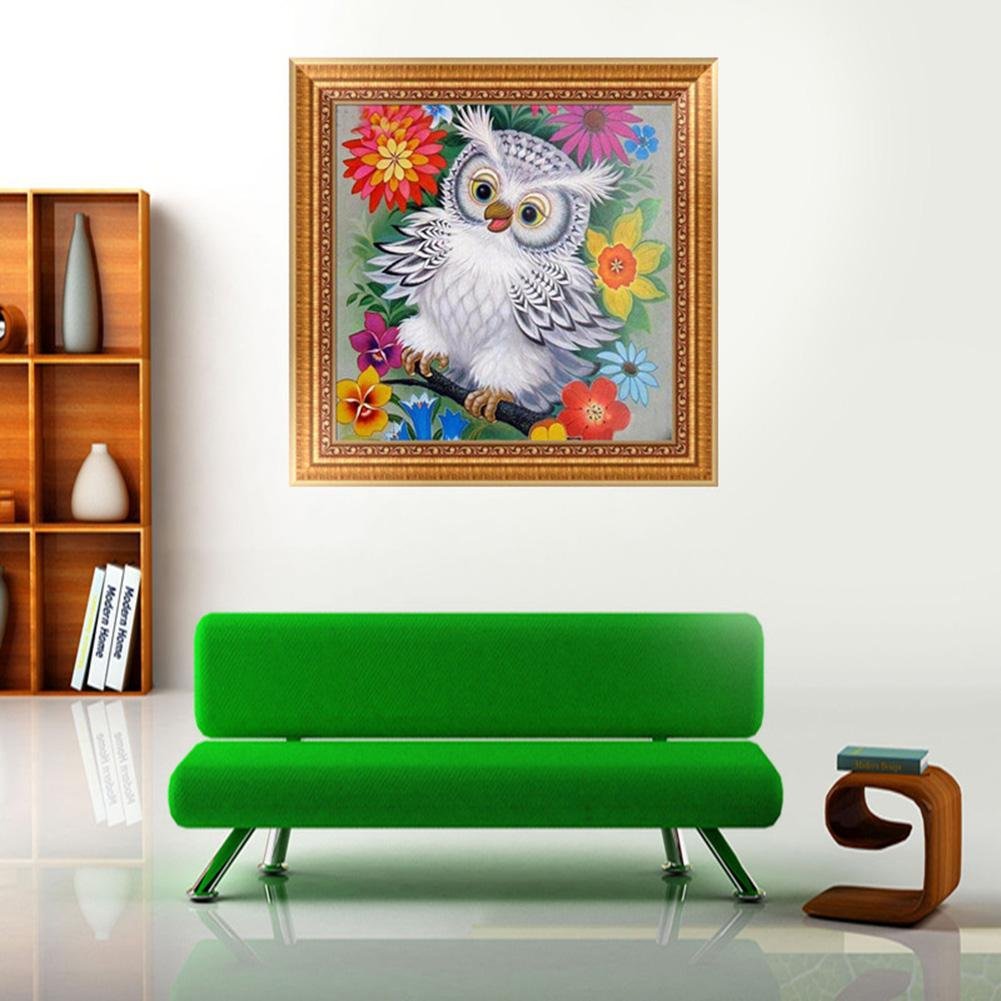 Diamond Painting - Partial Round - White Owl