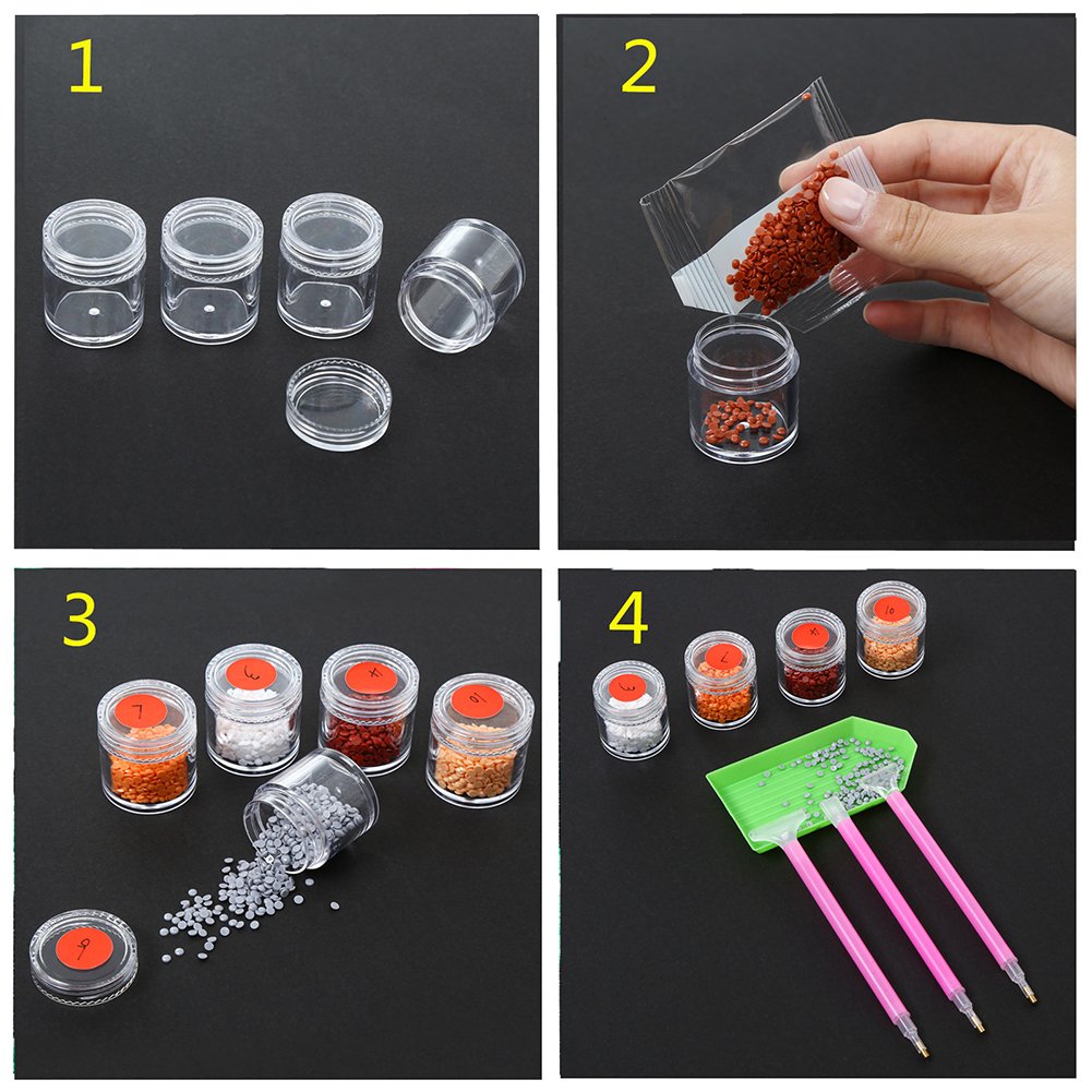 Kits de accesorios de pintura de diamantes para bricolaje, bolsa de bandeja para bolígrafos con compartimento (pequeño)