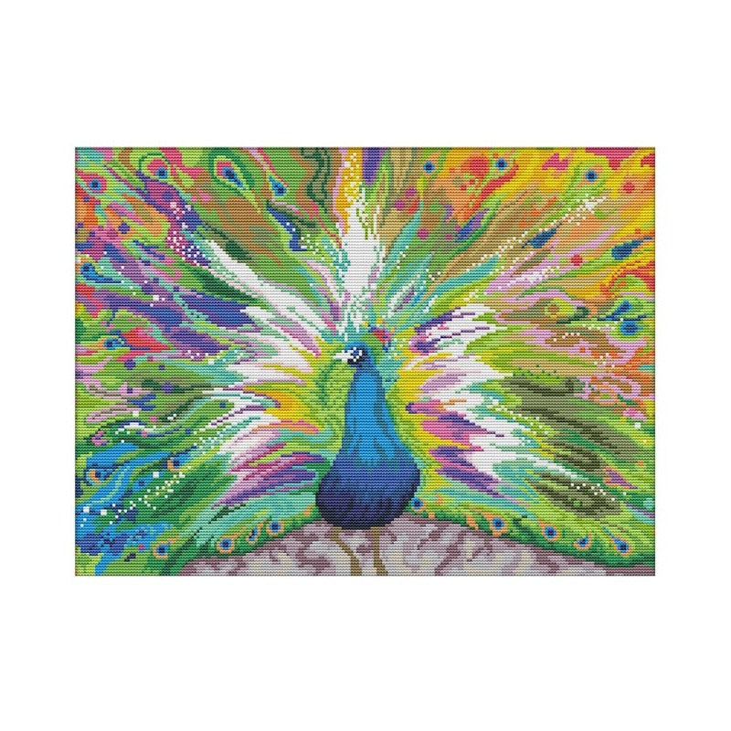 14ct Stamped Cross Stitch Peacock (44*34cm)