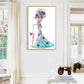 Pintura Diamante - Redondo Completo - Dama Vestido Azul Púrpura (30*50cm)