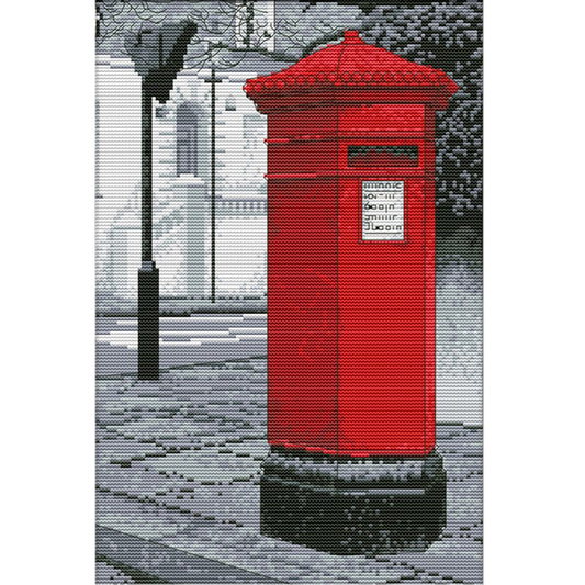 14ct Stamped Cross Stitch Red Postbox (38*28cm)