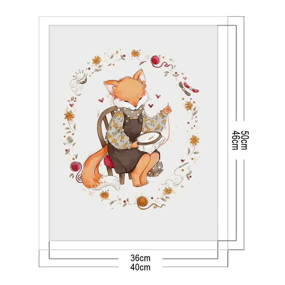 11ct Stamped Cross Stitch - Fox  ( 40*50cm) A