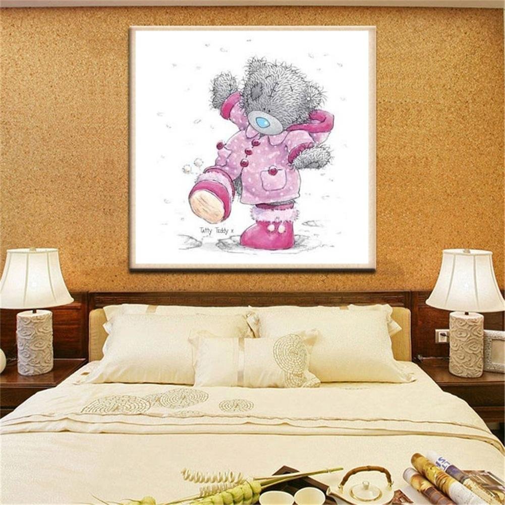 Pintura Diamante - Redondo Completo - Urso Cartoon B