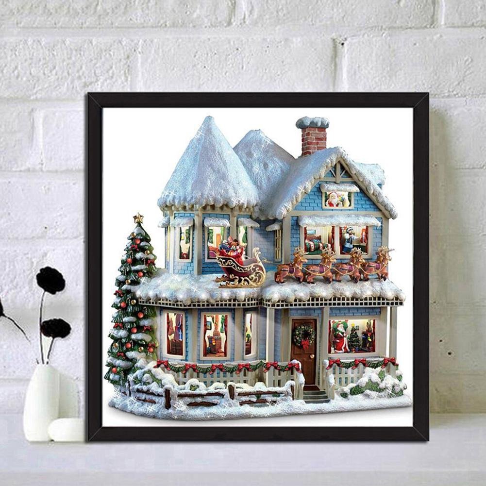 Pintura de diamantes - Ronda completa - Casa de nieve A