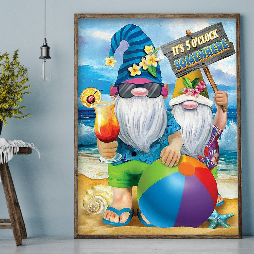 5D DIY Diamond Painting Kit - Full Round - Vacation Goblin Gnome