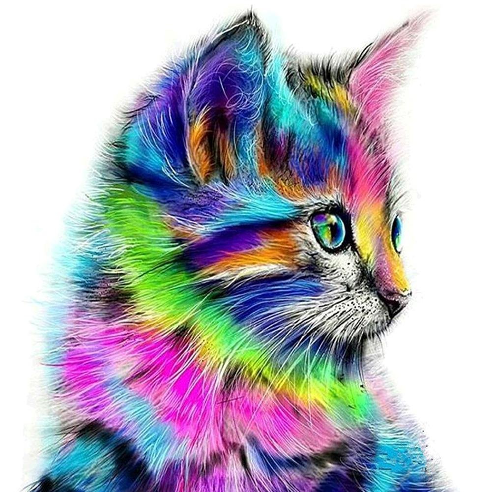 Diamond Painting - Full Round - Colorful Kitty