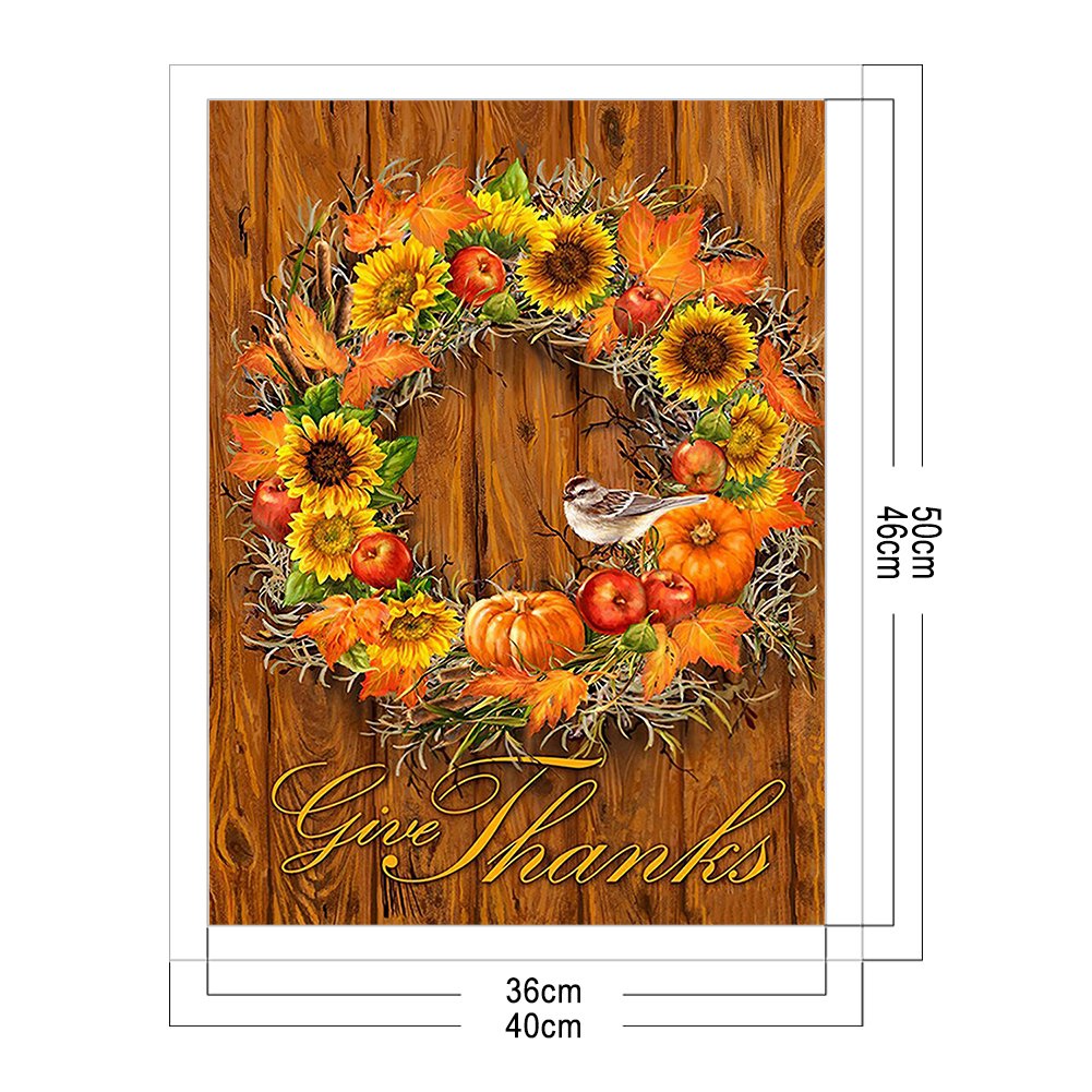 11ct Stamped Cross Stitch - Fall Wreath (40*50cm)